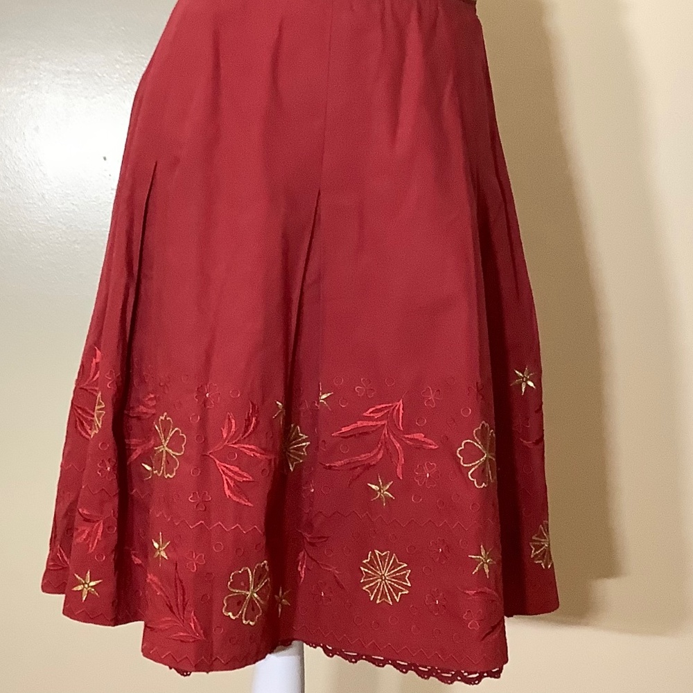 Talbots Embroidered Full Skirt